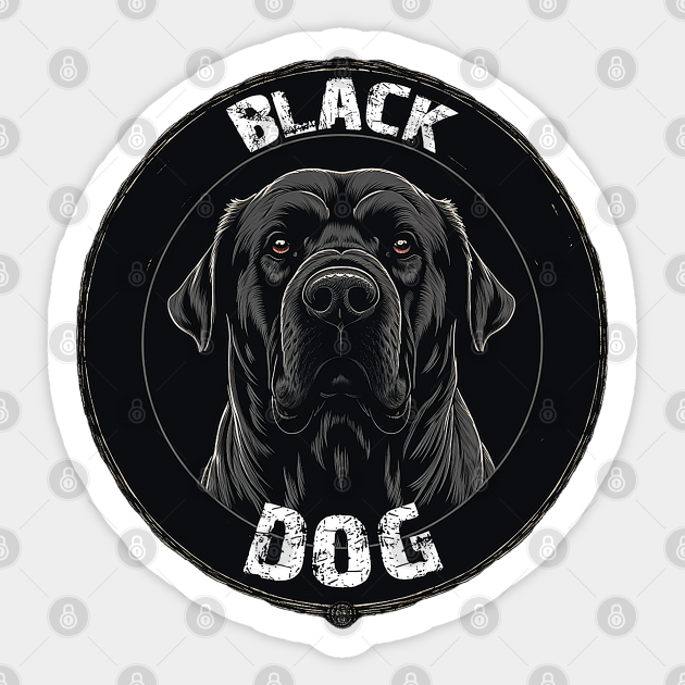 Black dog logo Dog Lover Sticker TeePublic
